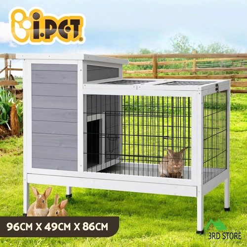 i.Pet Rabbit Hutch Chicken Coop Wooden Ferret Cage Habitat House Outdoor Large