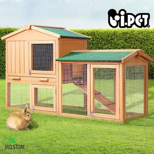 i.Pet Rabbit Hutch Chicken Coop Hutches Large Run Wooden Cage House Outdoor