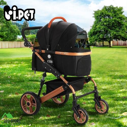 i.Pet Pet Dog Stroller Pram Large Cat Carrier Travel Pushchair Foldable 4 Wheels