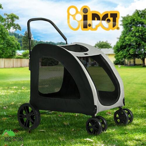 RETURNs i.Pet Pet Dog Stroller Pram Large Carrier Cat Travel Foldable Strollers 4 Wheels