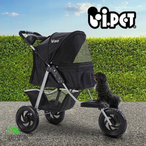 i.Pet Pet Stroller Pram Dog Carrier Trailer Strollers 3 Wheels Foldable Large