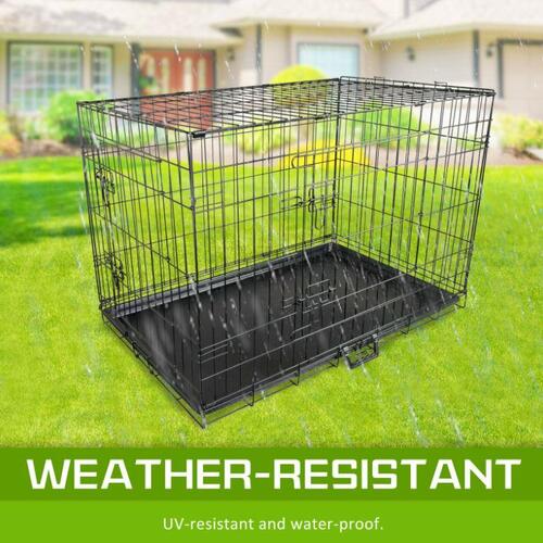 36in Dog Cage Pet Wire Crate Puppy Cat Foldable Metal Kennel Portable with Tray