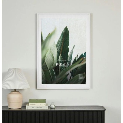 Premium Paradise Wooden Photo Frame in White