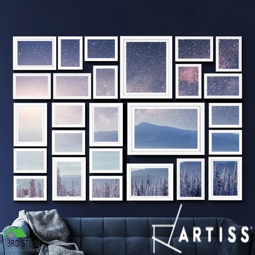 26 PCS Photo Frames Frame Wall Set Hanging Collage Picture Home Decor Gift White