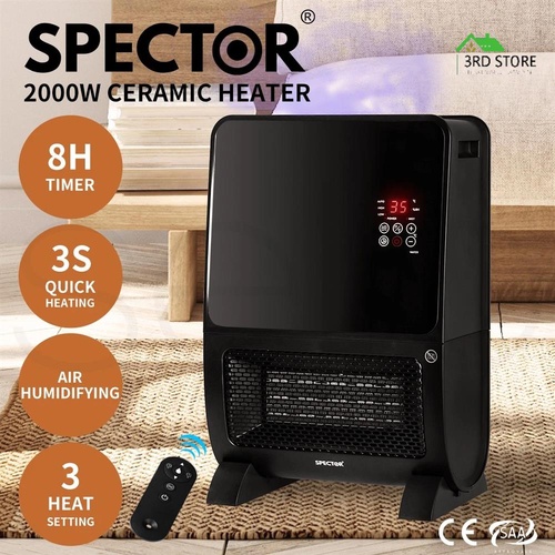 Spector Electric Heater Humidifier 2 In 1 Portable Ceramic Remote Overheat 2000W