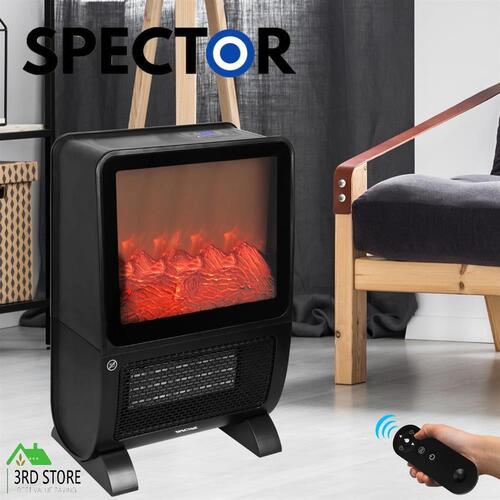 RETURNs Spector Electric Heater Fireplace Portable 3D Flame Remote Overheat Home 2000W