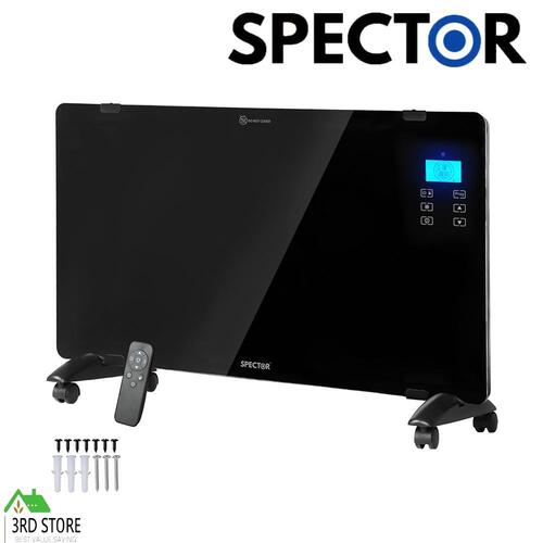 Spector Electric Space Heaters Smart Glass Panel Heater Portable Wall 2000W
