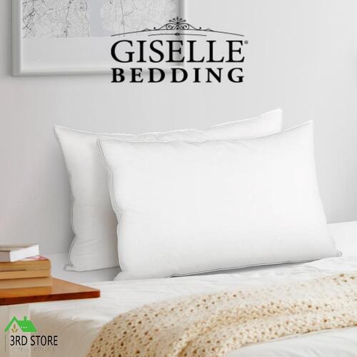 Giselle Bedding Pillow Duck Feather Down Pillows Twin Pack Standard Size Hotel