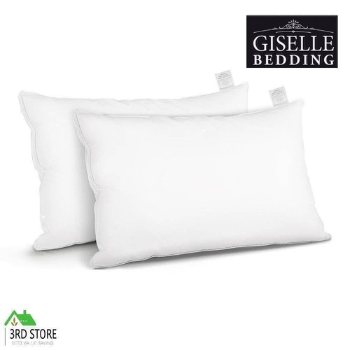 Giselle Bedding Pillow Goose Feather Down Pillows Twin Pack Standard Size Hotel