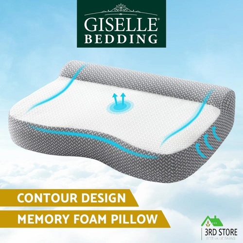 Giselle Memory Foam Pillow Contour Pillows Neck Back Support Rebound Pain Relief