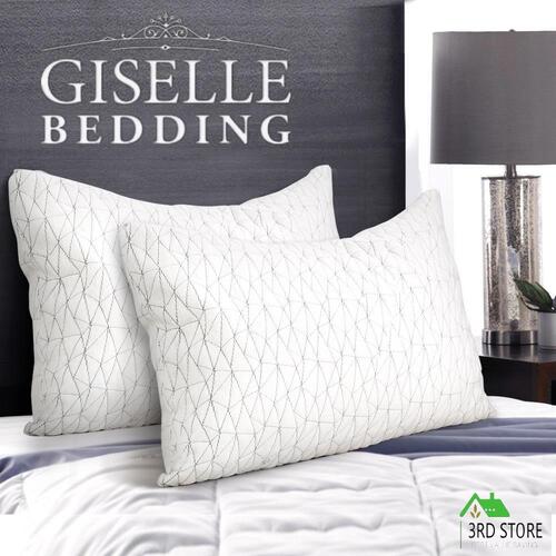 Giselle Bedding Memory Foam Pillow Shredded Pillows Rayon Cover Soft King Size