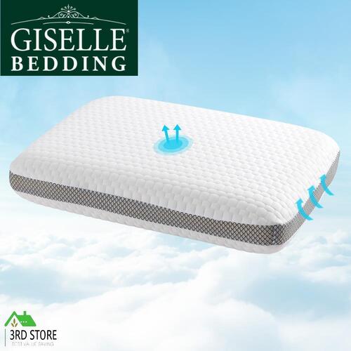 Giselle Memory Foam Pillow Neck Support Cushion Rebound Hypoallergenic Cover