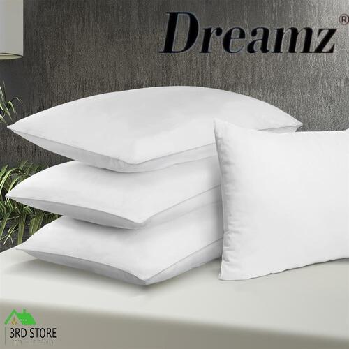 DreamZ Pillows Bed 4 Pack Home Hotel Soft Family Cotton Cover Standard Size Firm