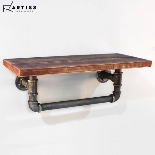 Artiss Rustic DIY Pipe Shelf Industrial Vintage Wall Shelves Brackets Bookshelf