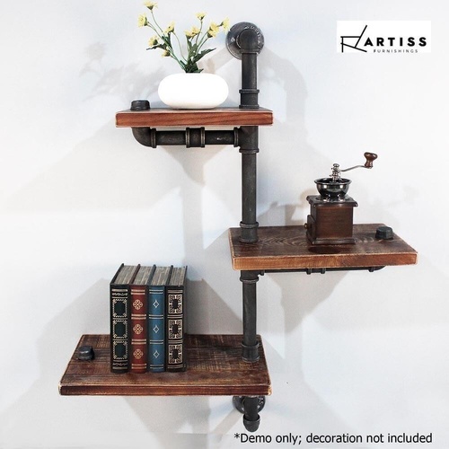 Artiss Display Shelf Bookshelf Pipe Shelf Rustic Industrial Wall DIY Brackets