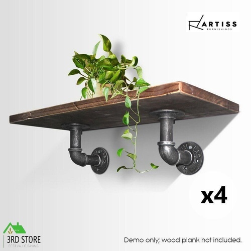 Artiss Wall Shelves Industrial Display Bookshelf DIY Pipe Shelf Rustic Brackets