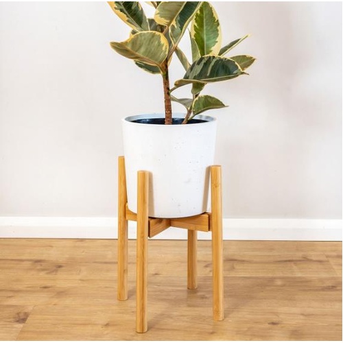 Plantly Co Adjustable Bamboo Plant Stand
