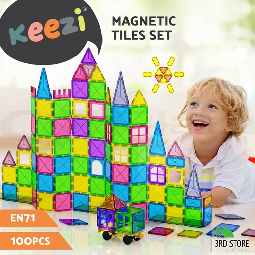 Keezi 100pcs Kids Magnetic Tiles Blocks Building Educational Toys Children Gift