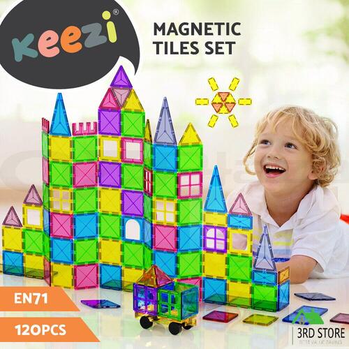 Keezi 120pcs Kids Magnetic Tiles Blocks Building Educational Toys Children Gift