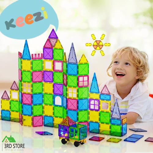 Keezi 60pcs Kids Magnetic Tiles Blocks Building Educational Toys Children Gift