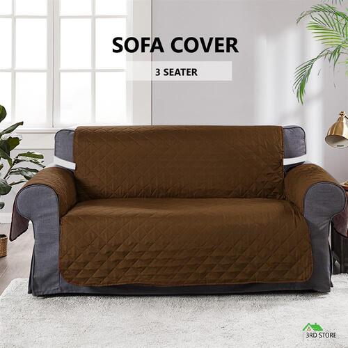 Sofa Cover Couch Covers Protector Slipcovers 3 Seater Reversible Brown/Beige