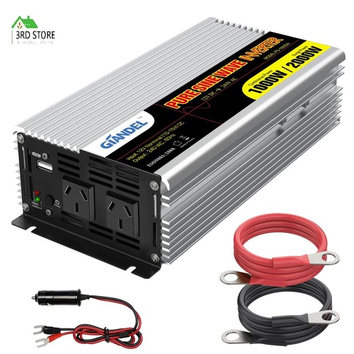 RETURNs Giandel 1000W Pure Sine Wave Power Inverter 12V DC to 240V AC