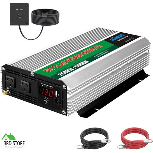 GIANDEL 2500W Power Inverter Modified Wave 12 Volt DC to 240V AC with Remote Con
