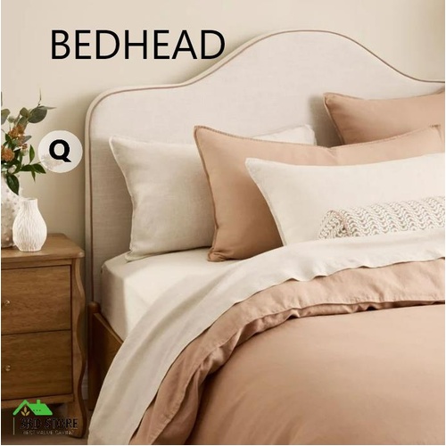 Cliveden Natural, Hazelnut & Hyde Print Reversible Bedhead Queen Size