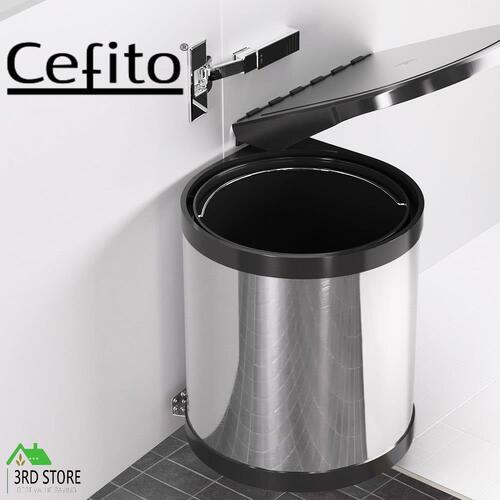 Cefito Kitchen Swing Out Pull Out Bin Stainless Steel Garbage Rubbish Can 12L