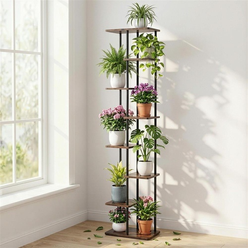 Artiss 8 Tiers Plant Stand Metal Flower Pots Shelf Indoor Outdoor Garden Home