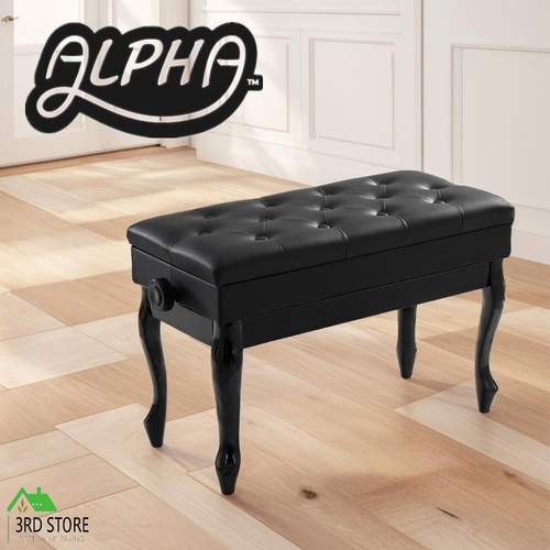 Alpha Piano Bench Stool Adjustable Height Keyboard Seat w/ Storage Chair Curve