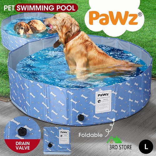 Portable Pet Swimming Pool Kids Dog Cat Washing Bathtub Outdoor Bathing Blue L