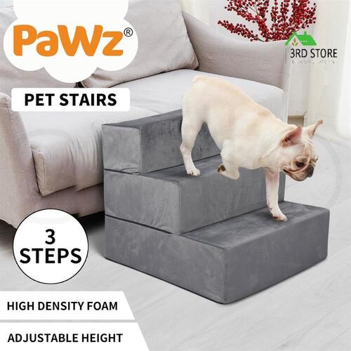 PaWz Pet Stair 3 Step Ramp Portable Adjustable Climbing Ladder Soft Washable M