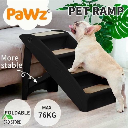 RETURNs PaWz Pet Ramp Indoor Dog Steps Stair Portable Foldable Ladder For Bed Sofa Black