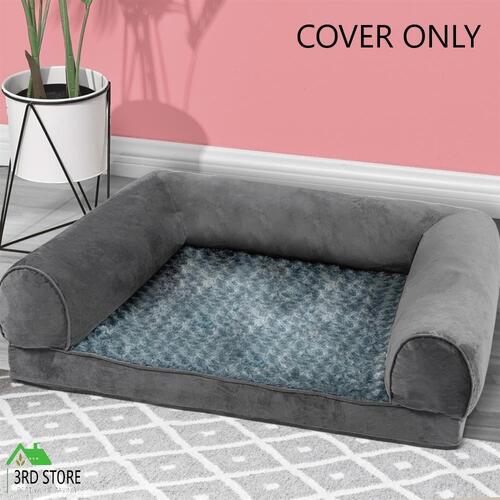 Pawz Pet Dog Calming Bed Memory Foam Orthopedic Sofa Removable Cover Large GREY