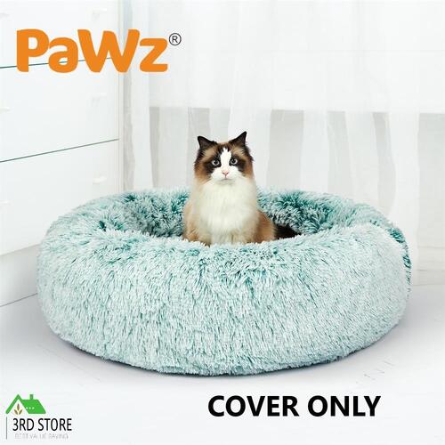 PaWz Replaceable Cover For Dog Calming Bed Donut Nest Soft Plush Kennel Teal L
