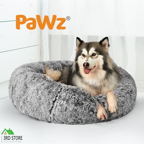 PaWz Pet Bed Cat Dog Donut Nest Calming Mat Soft Plush Kennel M 70cm Size