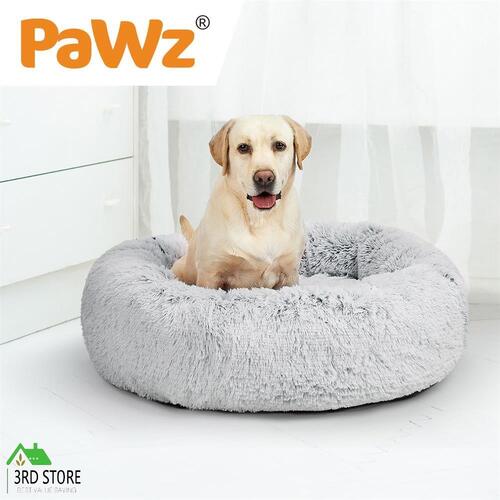 PaWz Pet Bed Cat Dog Donut Nest Calming Mat Soft Plush Kennel XL 110cm