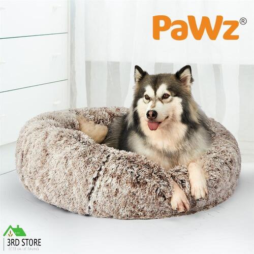 PaWz Pet Beds Dog Cat Soft Warm Kennel Round Calming Nest Cave AU Coffee XXL
