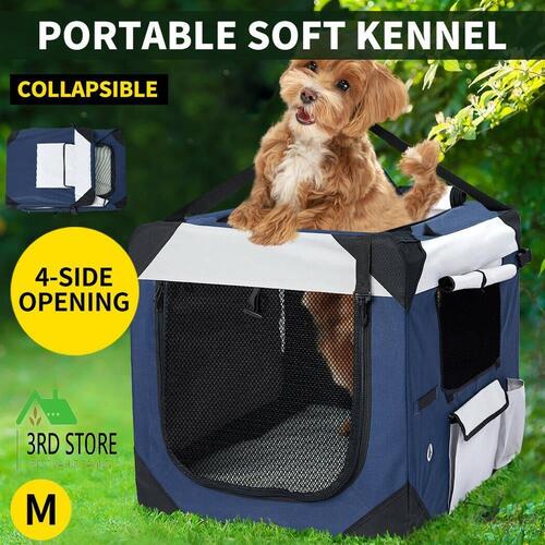 Pet Soft Crate Portable Dog Cat Carrier Travel Cage Kennel Folding M