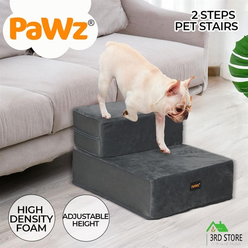 PaWz Dog Stairs Ramp Portable Climbing Ladder Washable Removable Cover 2 Steps