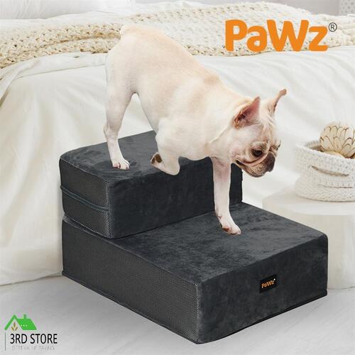 PaWz Dog Stairs Ramp Portable Climbing Ladder Washable Removable Cover 2 Steps