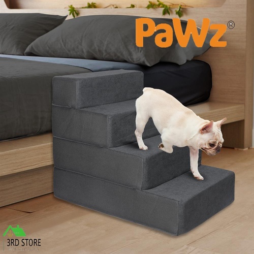 PaWz Dog Stairs Ramp Portable Climbing Washable Removable Cover 4 Steps Large
