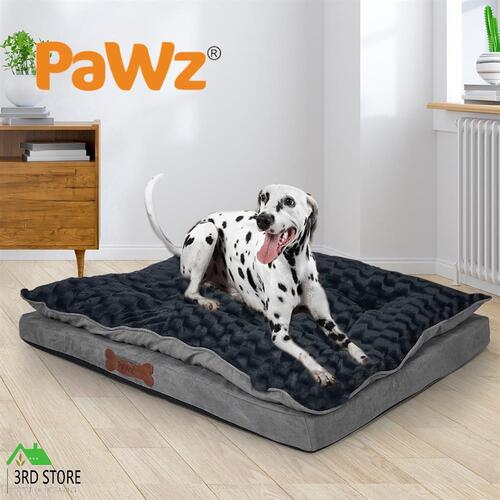 PaWz Dog Calming Beds Pet Orthopedic Cushion Memory Foam Pillow L Dark Grey