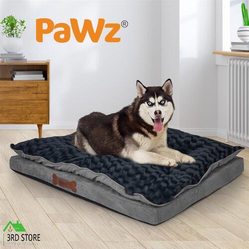 Dog Calming Bed Warm Soft Plush Comfy Sleeping Memory Foam Mattress Dark Grey M