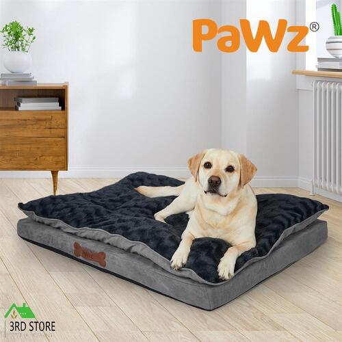 Dog Calming Bed Warm Soft Plush Comfy Sleeping Memory Foam Mattress Dark Grey XL