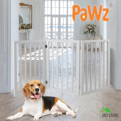 PaWz Wood Pet Gate Dog Fence Indoor Guard Safety Barrier Portable Security Door