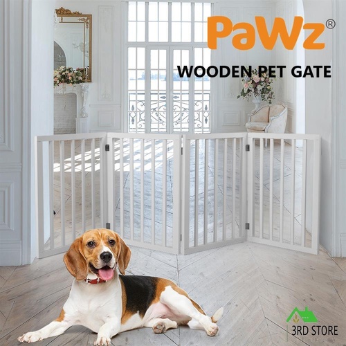 PaWz Wood Pet Gate Dog Fence Indoor Guard Safety Barrier Portable Folding Door