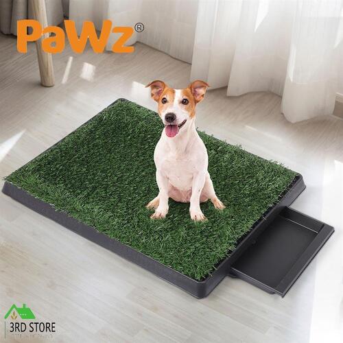 PaWz Indoor Dog Pet Potty Training Portable Toilet Large Loo Tray Pad Grass Mat