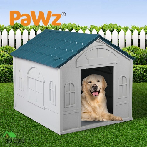 PaWz Dog Kennel Outdoor Indoor Pet Plastic Garden Large House Weatherproof Outside